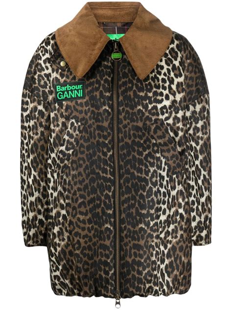 barbour ganni leopard print.